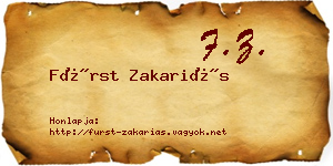 Fürst Zakariás névjegykártya